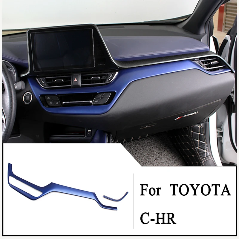 

2PCS ABS Inner Central Instrument Control Console Strip Cover Trim Frame Molding For Toyota CHR C-HR 2017 2018