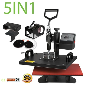 

US STOCK 5 in 1 Multifunctional Transfer Sublimation 360 Degree Rotation Heat Press Machine for T-Shirts