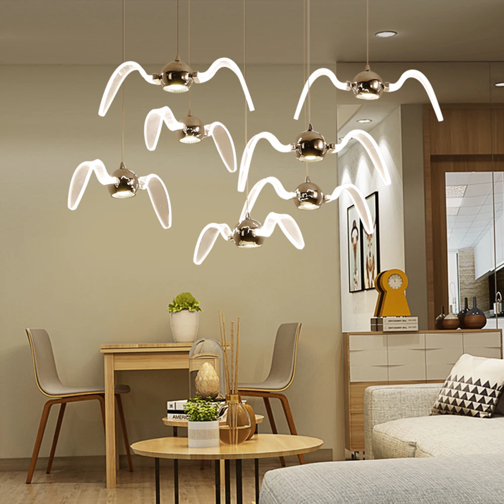 

FULOC Night Birds silhouette sky freedom bird Seagull pendant lamp