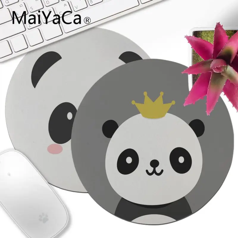 Коврик для мыши с забавной пандой MaiYaCa комфортный круглый игровой коврик