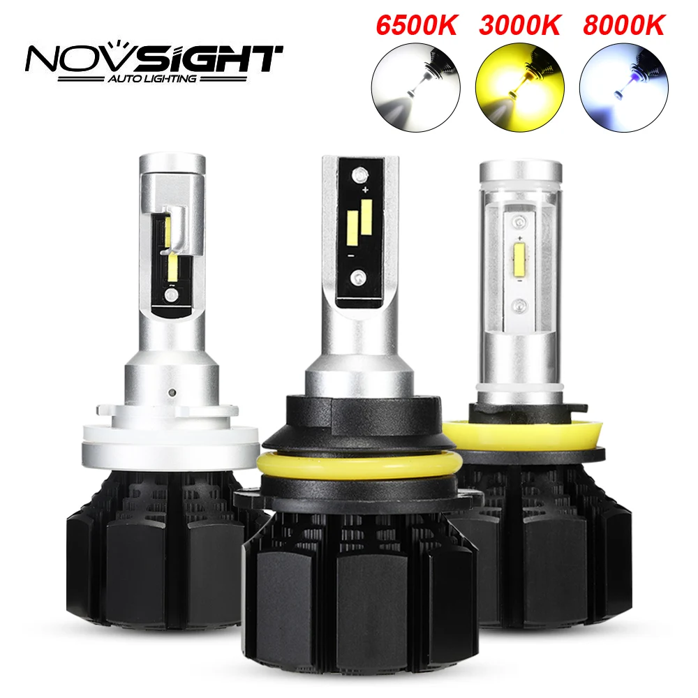 

NOVSIGHT H4 LED Headlight LED H7 H11 9005 9006 9007 H11 LED Headlight H1 H3 H13 H15 50W 12000LM Car Accessories Fog Lighting