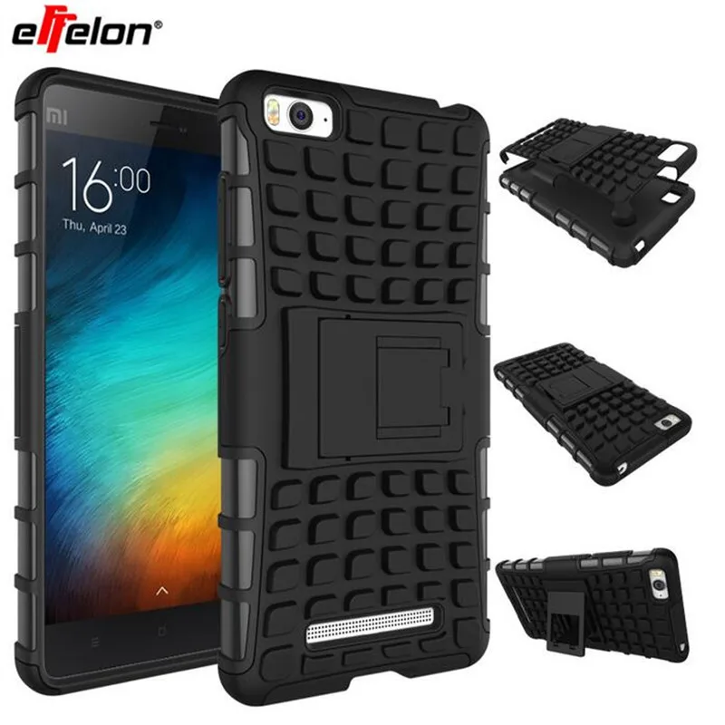 

Case For Xiaomi Mi4i Cover Soft Rubber & Hybrid Plastic Cover For Xiaomi Mi4c Mi 4i 4C X9 Phone Holder Stand Case Fundas Coque