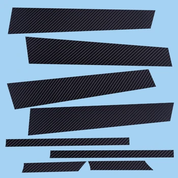 

CITALL 8pcs Black Carbon Fiber Style Car Door Window Pillar Sticker Decal Protection Film Car-styling Fit For VW Golf MK7