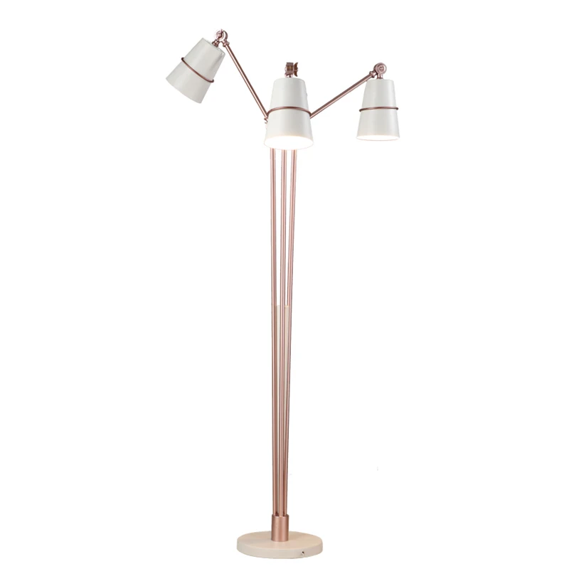 

3 arm LED Floor lamp adjustable gold black white color Modern standing light for Living Room hall Floor Hotel Lighting E27 bulb