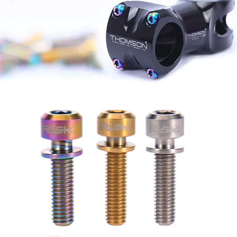6pcs M5x18mm Titanium Stem Bolts Bicycle Mountain Bike Ultralight Stem