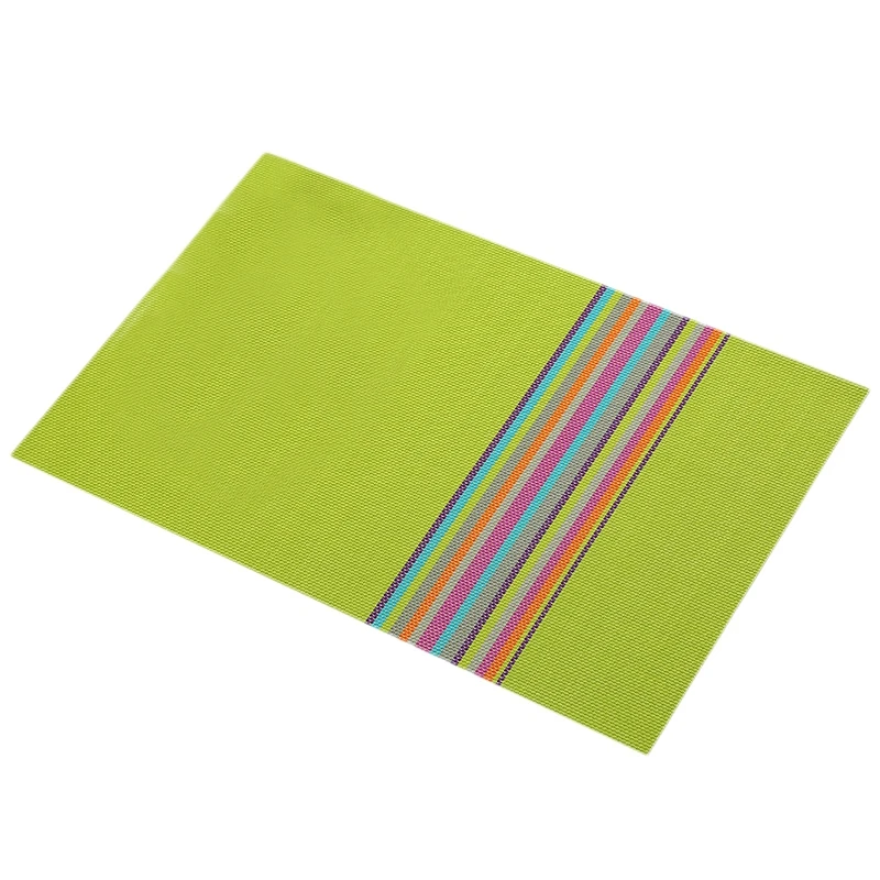 Green 4Pcs/Lot Pvc Placemat Dining Table Mats Kitchen Dining Table Tray Cloth Coasters Waterproof Heat Resistant - Цвет: Green
