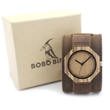 BOBO BIRD D02 Zebra Wooden Quartz Men s Watch Octagon Design Soft Leather Strap Men Women