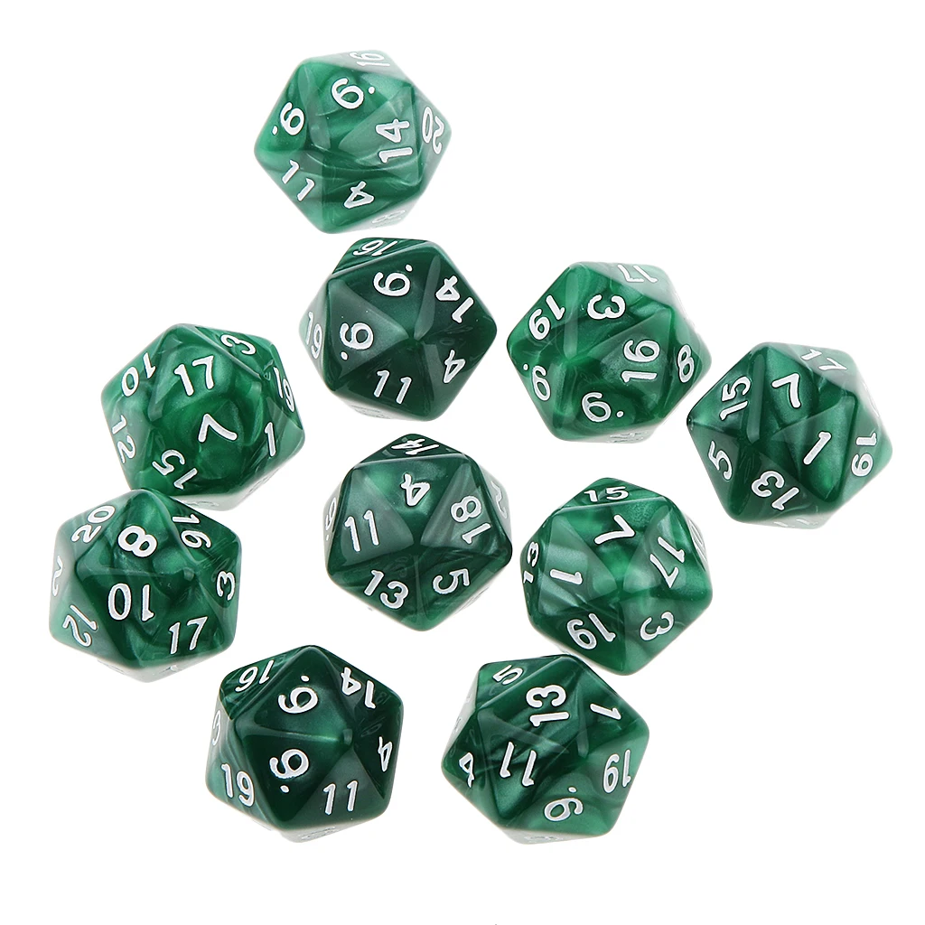 Высокое качество 10 шт. 20 сторонних игральных костей D20 игры D & D РГП Вечерние игры Кубики белые Развивающие детские игрушки