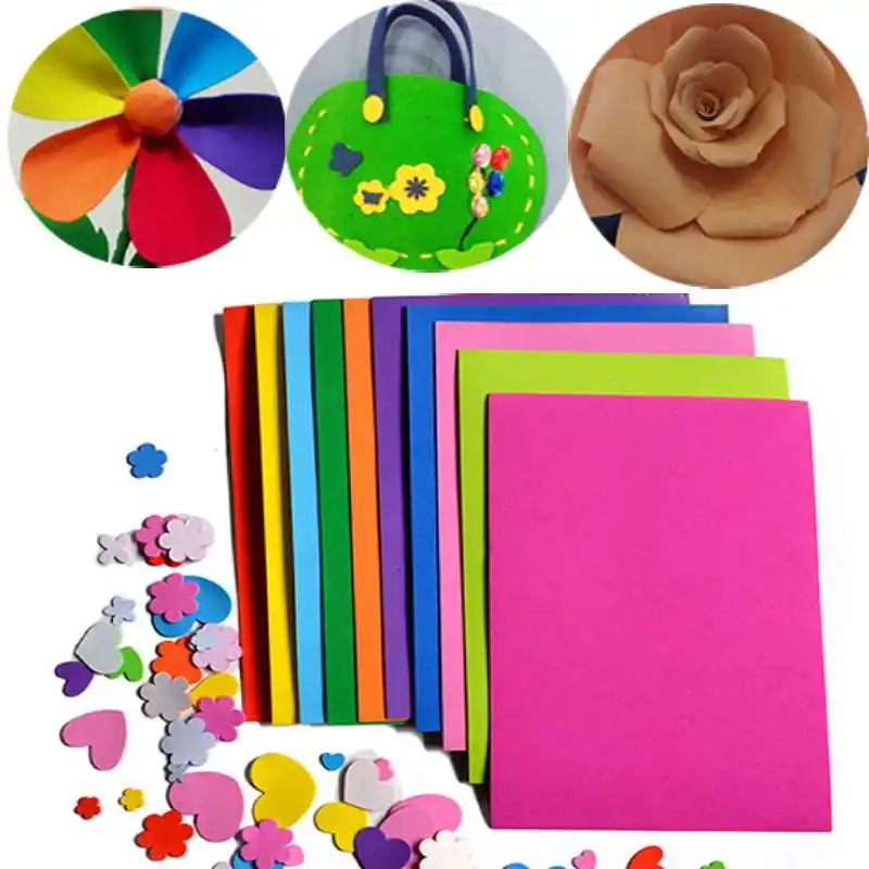 

10pcs/set 18.5x26cm*0.2cm 16K Thick Multicolor Sponge Foam Paper Fold scrapbooking Paper Craft DIY Hot Sell 10 color
