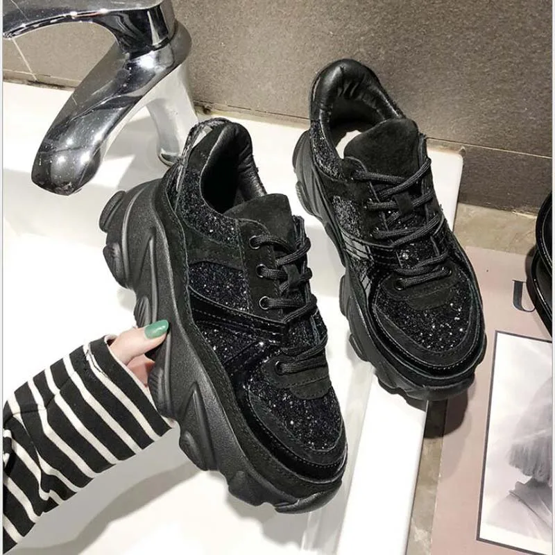

Womens Sneakers 2019 Trainers Platform Wedges Chunky Sneakers Black Sneakers Women Casual Shoes Woman Baskets chaussures femme