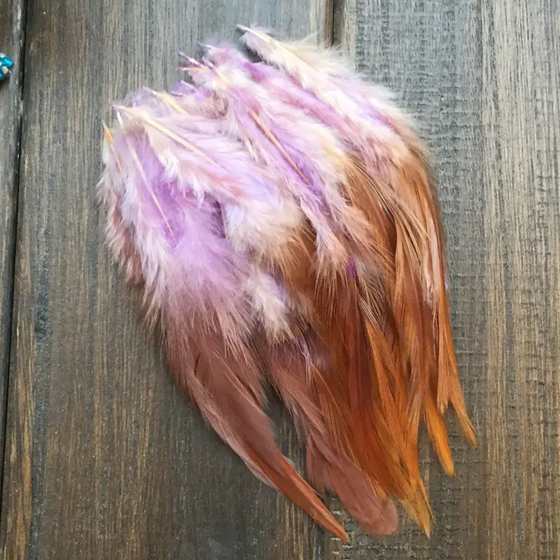 100 шт 13 цветов петух перо 4-6 дюймов 10-15 см цыпленок фазана крафтовое перо для шляпы вечерние украшения маски - Цвет: Light purple