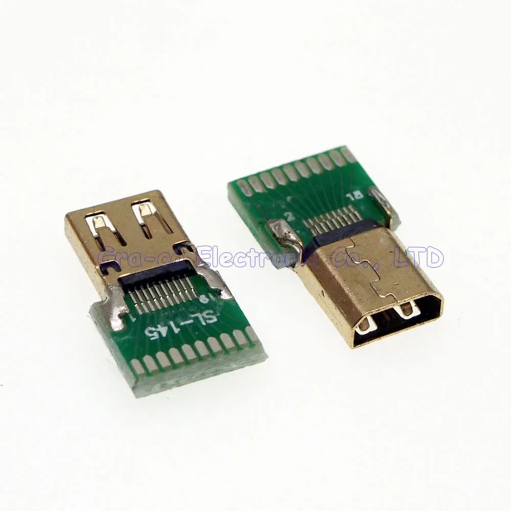 5 шт./лот позолоченный MICRO HDMI гнездо с печатной платой D Тип MICRO HDMI 19P Женский тестовая плата