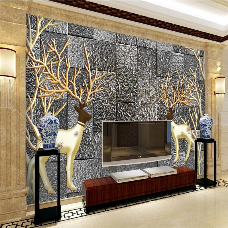 

Custom Wallpaper Brick Wall 3d Photo Wall Paper Embossed Non-Woven Restaurant Wallpaper TV Background Kitchen Study 3d wall
