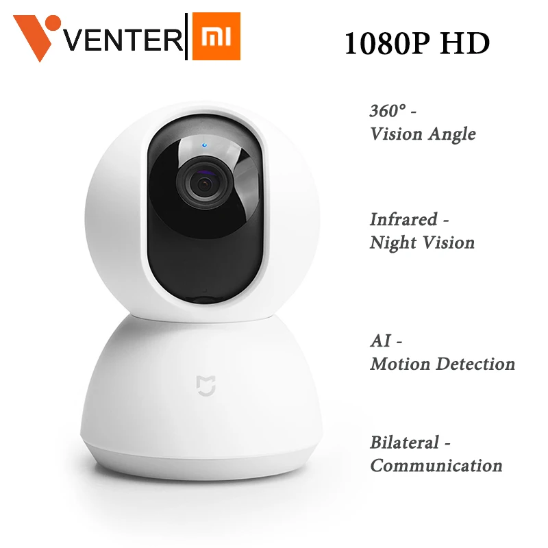 

Global Version Xiaomi Mijia Upgraded Camera 1080P HD WiFi Pan Tilt Camera Night Webcam 360° Wireless Mute Security Camcorder