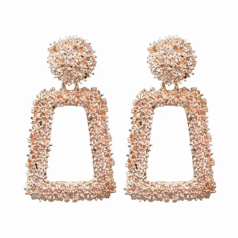 rose gold Ufavoirte, маленькие Винтажные серьги для женщин, золотой цвет, геометрические массивные серьги, металлические серьги, висячие, модные ювелирные изделия, тренд - Окраска металла: rose gold
