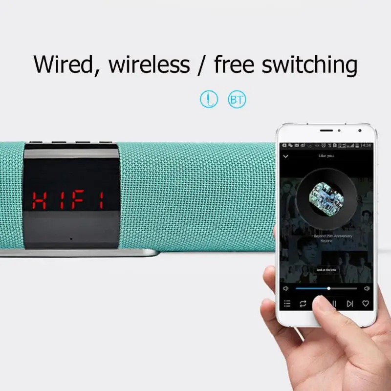 TWS Bluetooth динамик двойной рог 10 Вт сабвуфер стерео аудио плеер FM радио Поддержка TF карты U диск 1500 мАч батарея портативный
