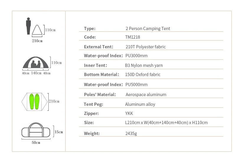 Tarckman 2 человек 2 слоя 3 сезон Алюминий стержень wafter доказательство путешествия Пеший Туризм Велоспорт пляжные Рыбалка палатку