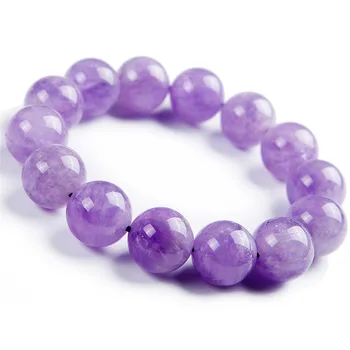 

16mm Natural Amethyst Gemstone Crystal Round Bead Stretch Bracelets For Women Femme