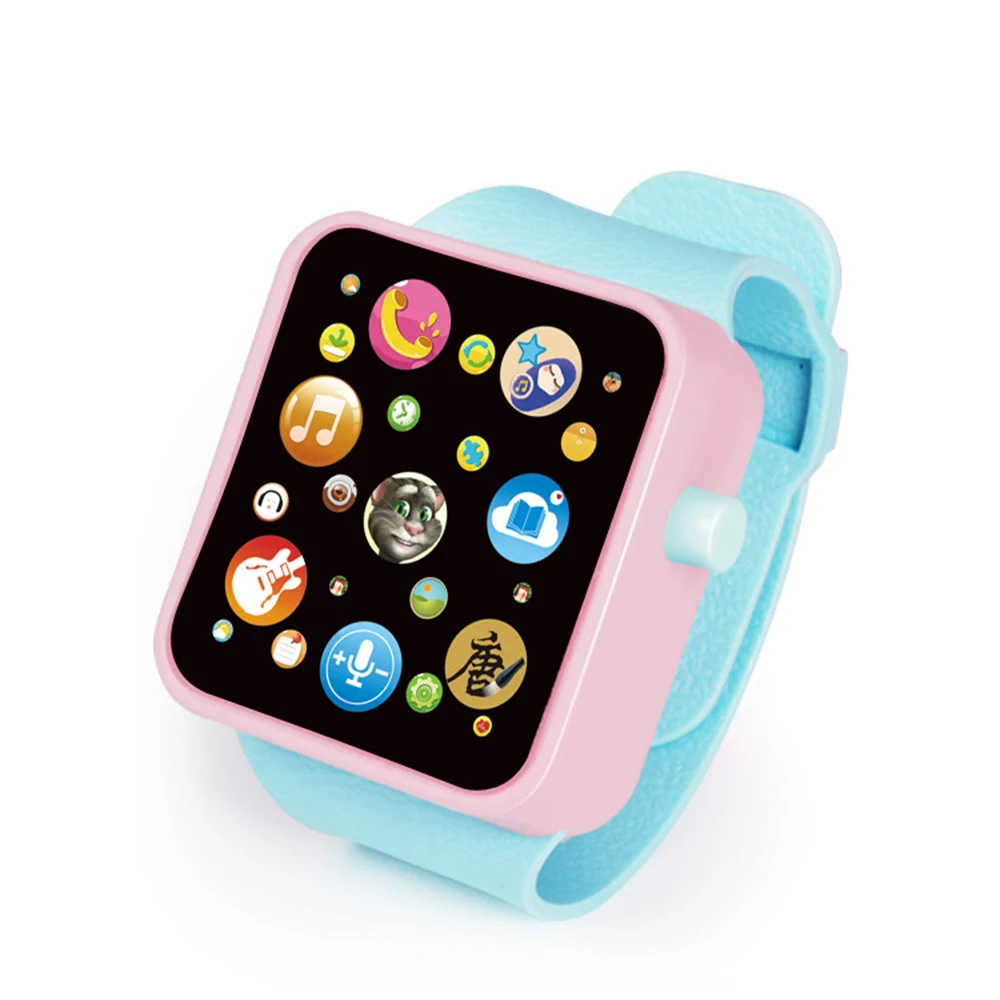 Blue and pink Электронные часы Монтессори, игрушки для детей, 8 основных функций, 9 цветов, музыкальные игрушечные часы, забавные вещи для детей - Цвет: Blue and pink