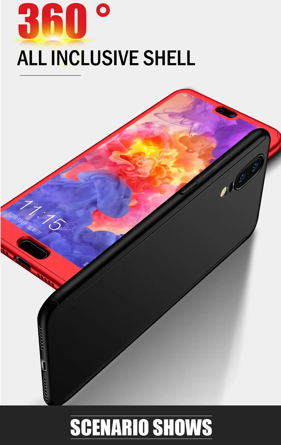 MOUSEMI Hard Case For Huawei P20 Lite Back Cover 360 Full Body With Tempered Glass On For Huawei P20 Lite P10 Lite P10 Plus Case (11)