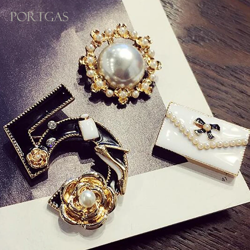 

Design c Brooches Crystal No. 5 Brooch Set Camellia Flower hijab pin set brooches Vintage buckle Pin c brooches