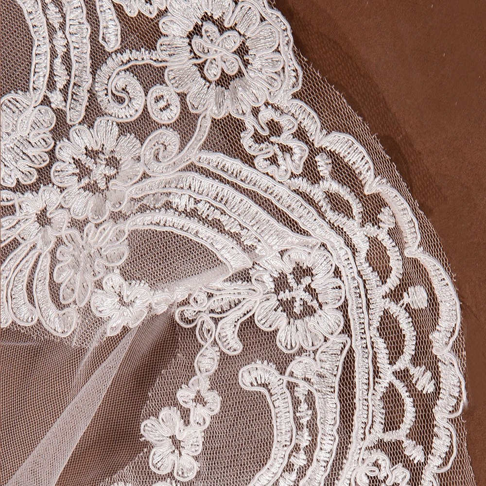 Babyonlinedress-3M-Lace-Edge-Long-Wedding-Veil-White-Ivory-One-Layer-Soft-Tulle-Bridal-Veil-Velo