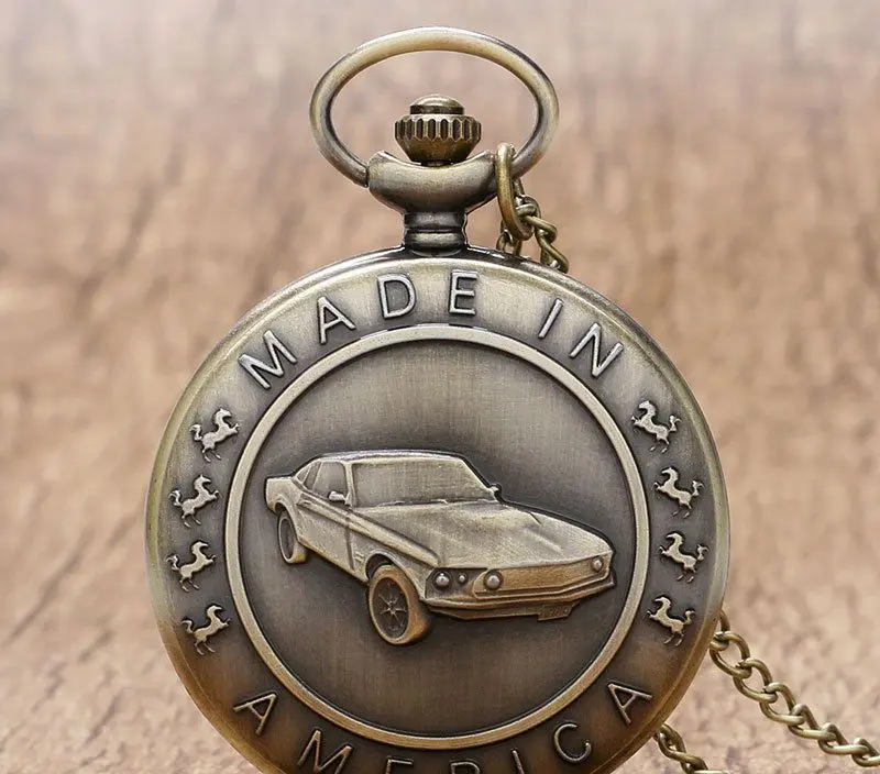 Wholesale 500pcs/lot Classic Car pocket watch Bronze pocket watch PW118