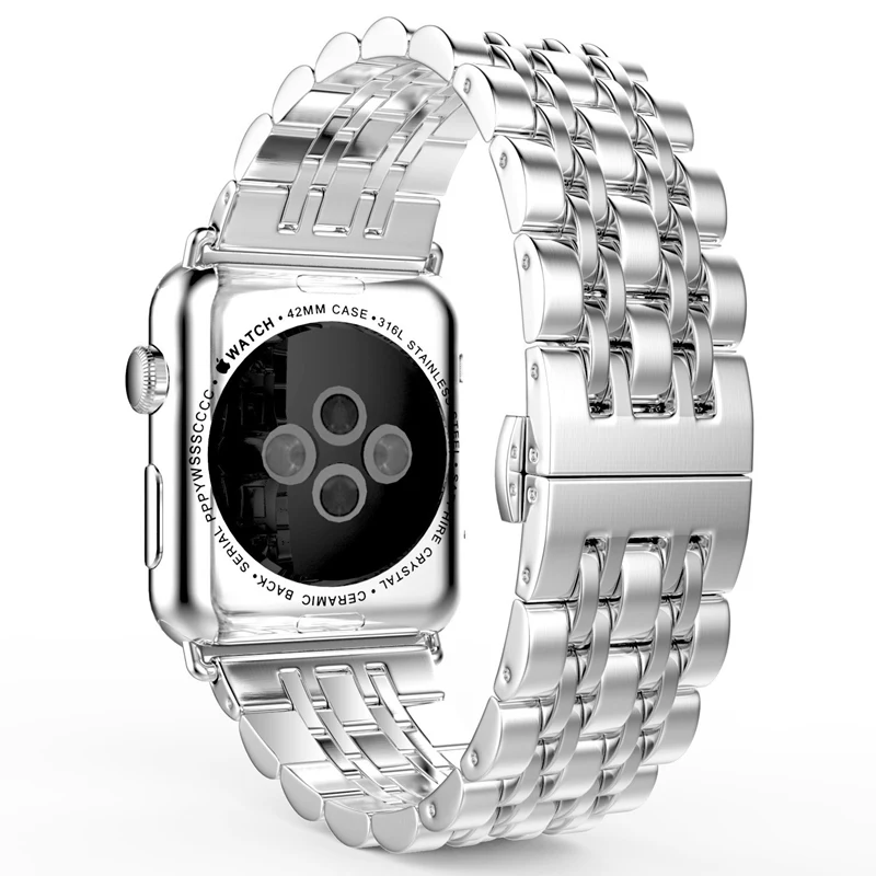 Ремешок URVOI для apple watch series 1 2 3 ремешок на запястье из нержавеющей стали браслет модный дизайн iwatch 7 рядов Бабочка Пряжка