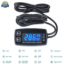 LED Tach/Hour Meter Thermometer Temperature Meter for gasoline marine outboard paramotor trimmer cultivator tiller digital lcd tachometer hour meter thermometer temperature for gas utv atv outboard buggy tractor jet ski paramotor