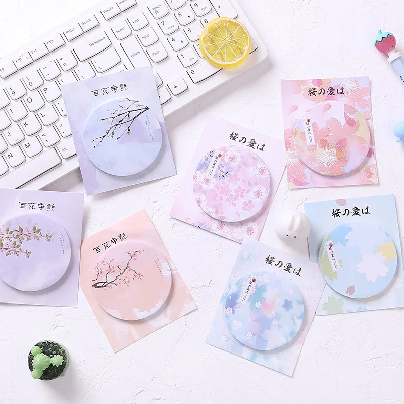 

Sakura Peach Blossom Memo Pad N Times Sticky Notes Memo Notepad Bookmark Gift Stationery