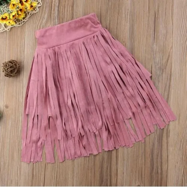 Toddler Baby Girls Tassel Skirts Kids Long Length Party Pageant Skirt Clothes 4