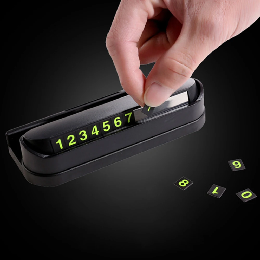 

Hidden Luminous Phone Number Plate Stickers Car Multifunctional Temporary Parking Card Notification Universal Car Park Stop Card