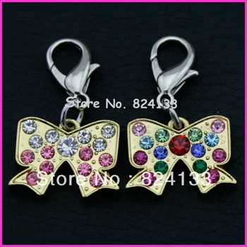 

500pcs/lot Colorful Stone Novelty Pet Pendant Charms,Zinc Alloy Pet Tags Butterfly Dog Name Tags Free Shipping Pet ID Tags