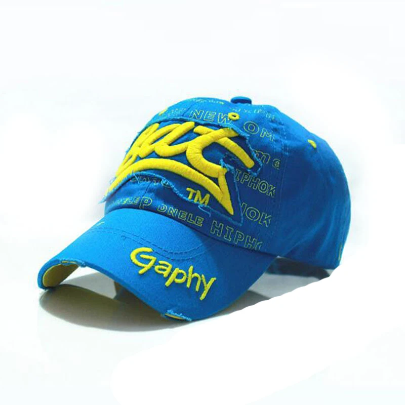 

1PC Hip Hop Rock Style Casual Hat Cowboy Mens Summer Snapback Letter Baseball Caps Children Cotton Adjustable Kid Sports Sun Cap