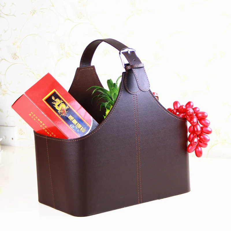 Yapi Shi Mid Grade Leather Gift Basket Hand Yapi Shi Mid Grade Leather Gift Basket Hand Of Red Bag Customized Gifts In Storage Baskets From Home Garden On
