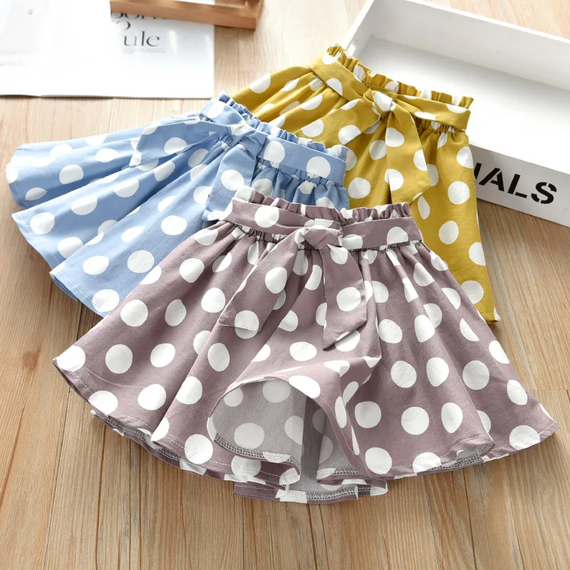 

For Summer Cute Cotton Baby Girls Tutu Skirt Children Kids Dot A-line Baby Girl Bow Princess Party Pleated Skirts Clothes 2-8Y