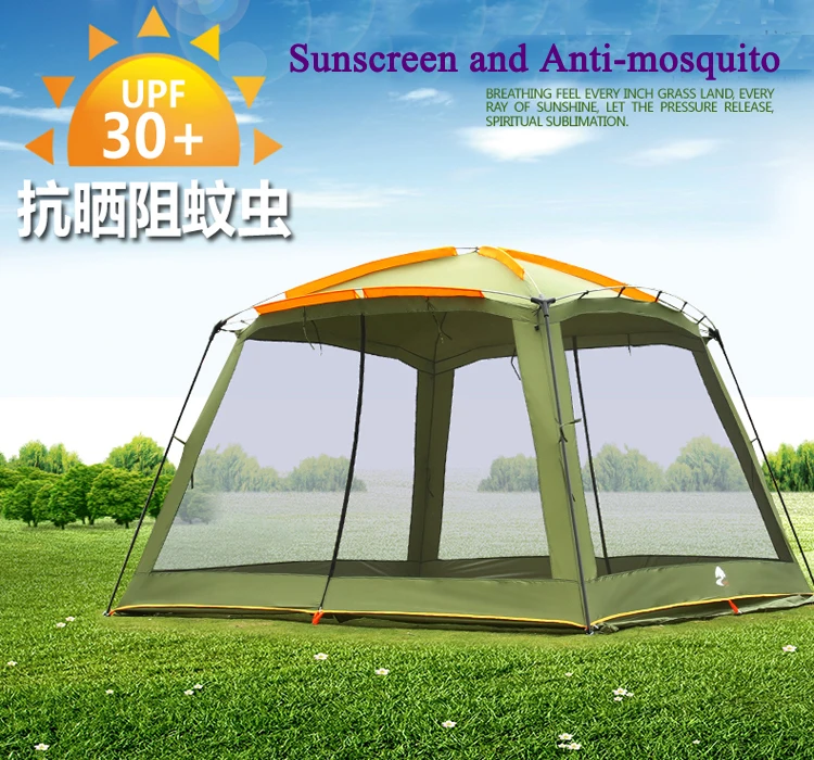 جديد كبير الفضاء عالية الجودة واقية من الشمس مكافحة البعوض المعطف عاصف في الهواء الطلق التخييم خيمة multifunctionalsun المأوى