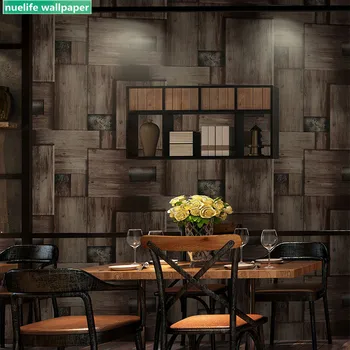 

Chinese style wooden board mosaic floor wood pattern bar clothing store Chinese restaurant cafe bedroom background wall paper