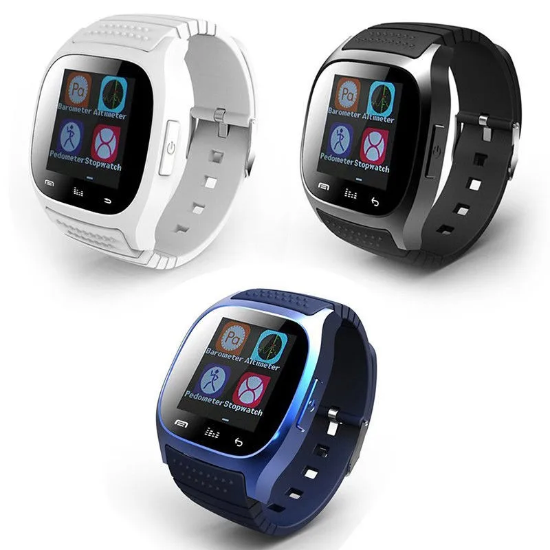 

Smartch SmartWatch Bluetooth Smart Watch M26 with LED Display Dial Alarm Pedometer for Android IOS HTC Mobile Phone