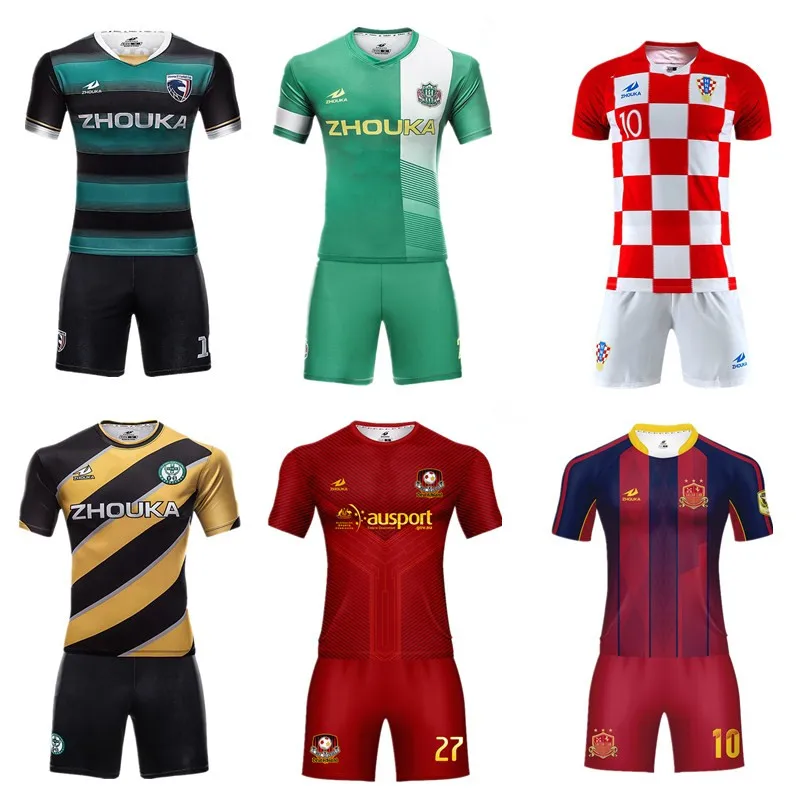 

Zhouka Men Boys Team Club Soccer Uniform Football Jersey 2019 Breathable Camiseta Futbol Football Kit Sport Suit Tracksuit Men