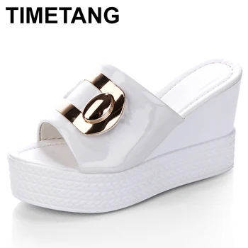 

TIMETANG Summer New style Arrived Sexy Platform Wedges Sandals Women Fashion High Heels Female Slippers E825