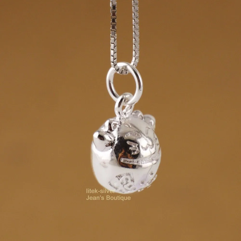 Подвеска Манеки неко из стерлингового серебра с котом удачи а2210|silver cat|sterling