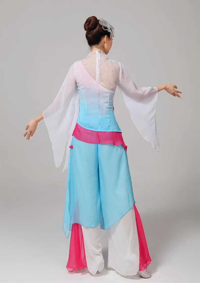Chinese classical dance costumes female Hanfu national dance Fairy Embroidery sequinded stage performanceclothes yangko dance