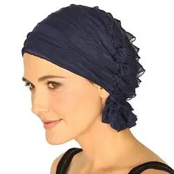 Мусульманский платок ворс шапка-чулок Для женщин мягкий удобный хиджаб колпачки исламские шифон, шляпы для химиотерапии CZL8128