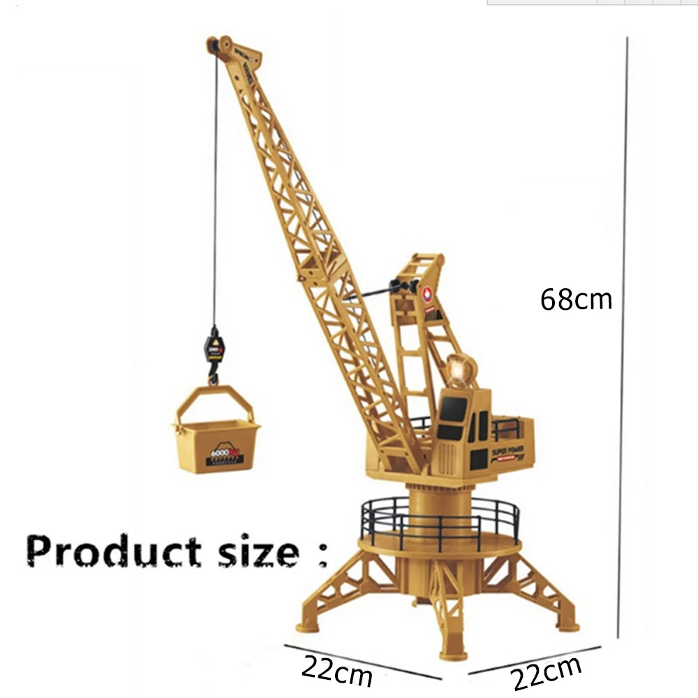 Strong Remote Control Truck Plastic Collection Engineering Crane Toy for Tower Crane Drop Shipping