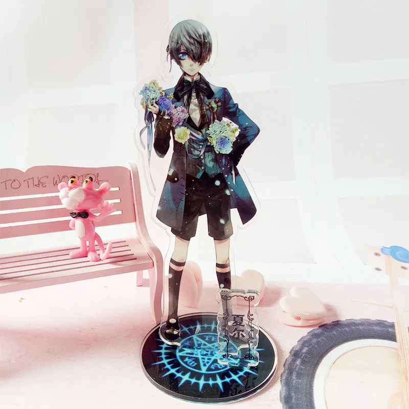 

Anime Black Butler keychain Ciel Phantomhive Sebastian Michaelis cute fun cartoon acrylic key ring jewelry accessories llaveros