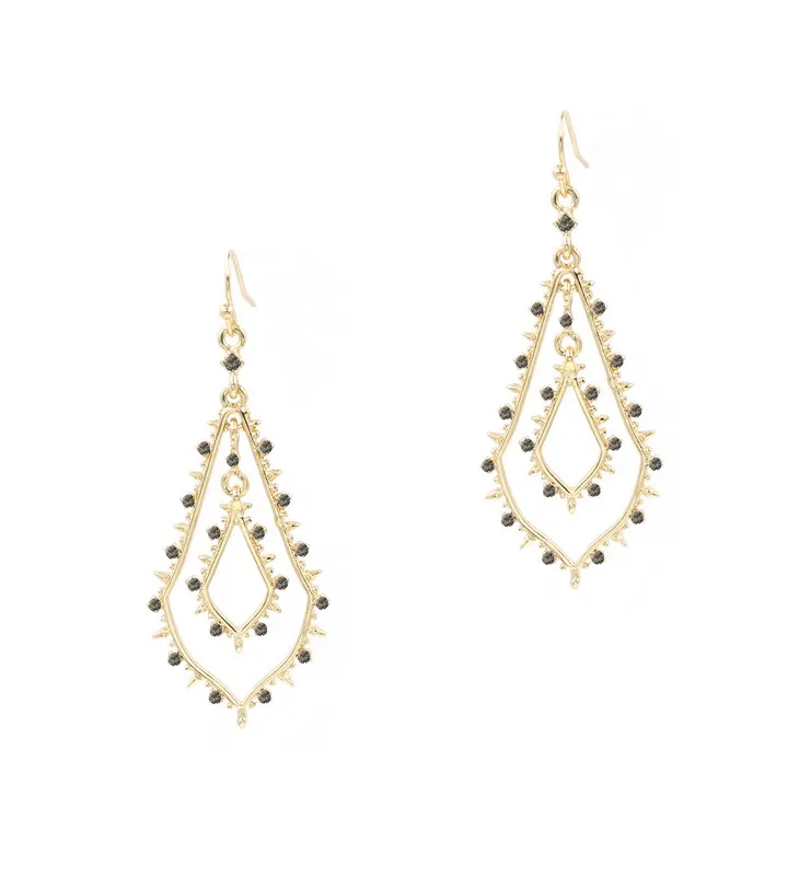 

2018 New Fashion Gray AB Stone Double Water Drop All Crystal Cluster Tear Drop Earrings for Women