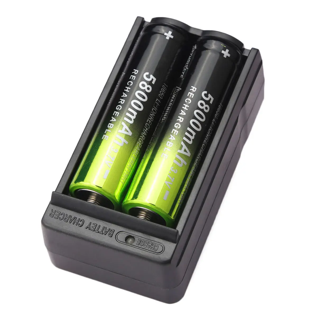 GTF 4pcs 3.7V 18650 Battery 5800mAh Li-ion Batteria 3.7V Rechargeable Batteries For Flashlight + EU/US 18650 Battery Charger