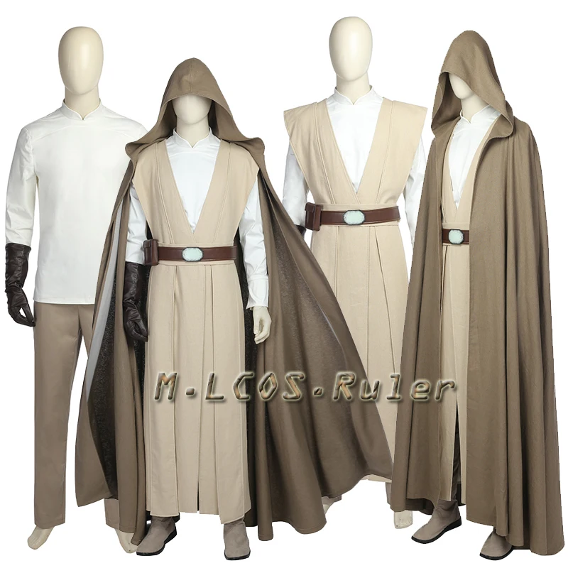 

Movie Star Wars The Last Jedi Luke Skywalker Cosplay Costume For Men's Outfit Boots Custom Made Halloween Clothes Fress Shipping