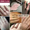 ZHOUYANG anillo de boda para las mujeres conciso 4mm redondo corte Zirconia cúbica de oro Color de rosa de joyería de moda ZYR239 ZYR422 ► Foto 2/6